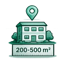 200 m² - 500 m²